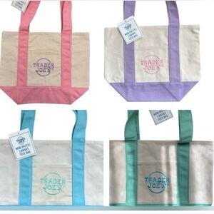 Brand New With Tags Trader Joe's Pastel Canvas Tote Bag